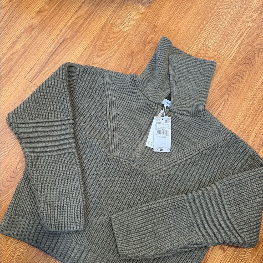 Mango Gray Ribbed Turtleneck Sweater